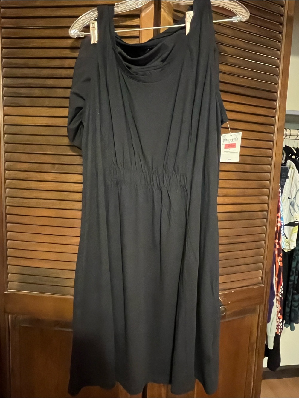 Lands' End Black Sleeveless Midi Dress and shorts